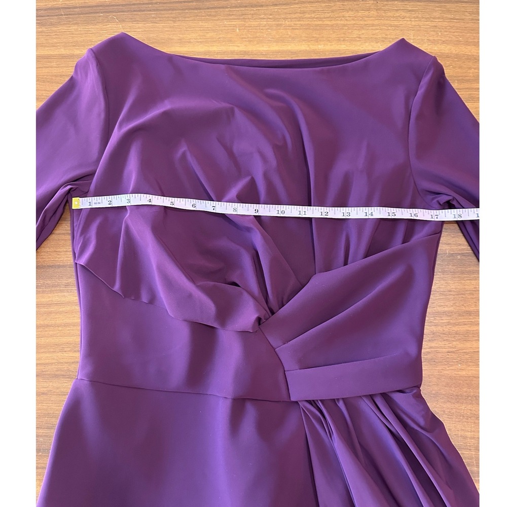NWT Chiara Boni Cinthia Midi Dress  IT 48 US 12 Plum Purple Draped Cocktail - Picture 4 of 13